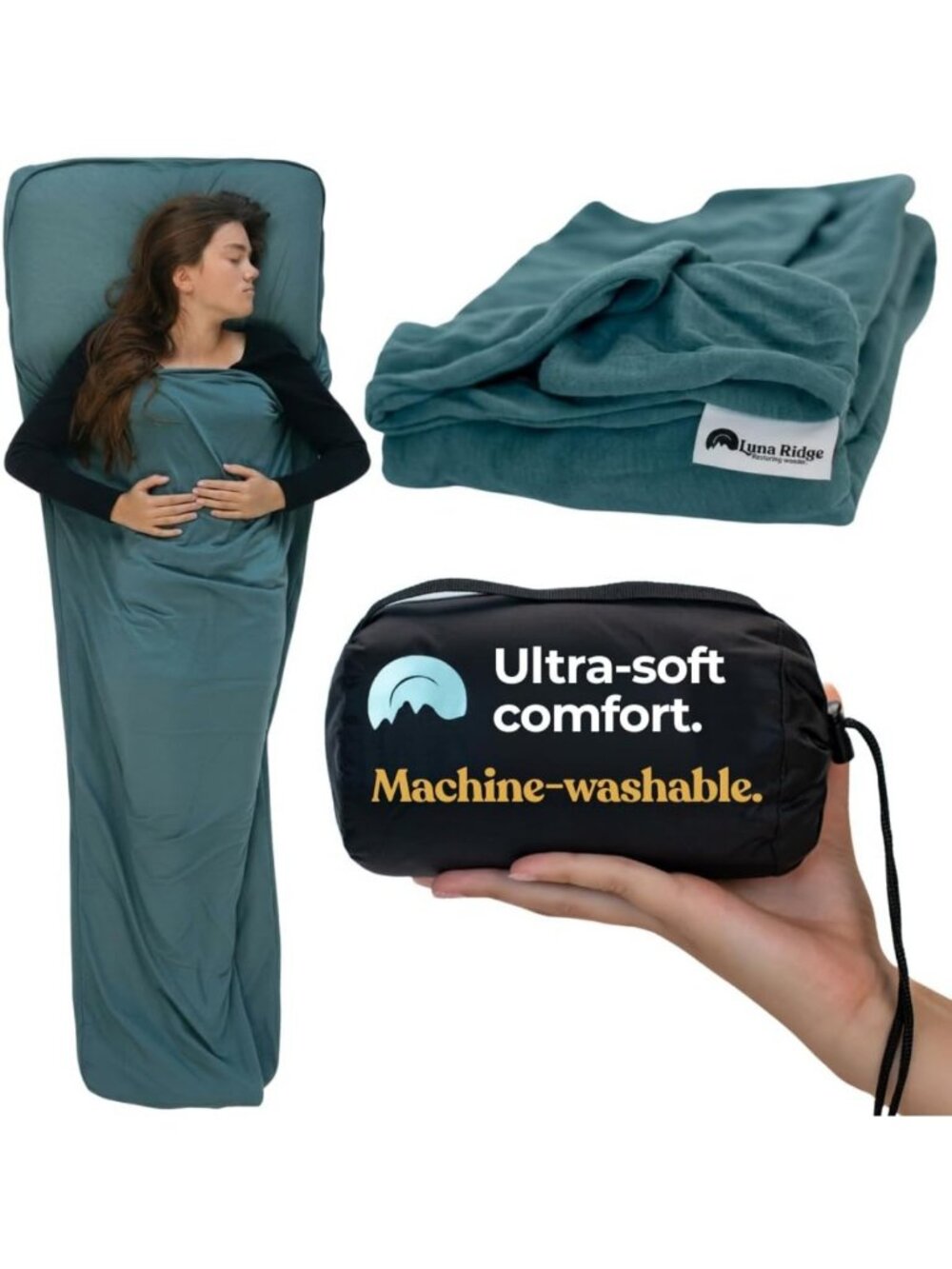 Ultra-Soft Sleeping Bag Liner for All Seasons, Lightweight Travel Sleep Sack